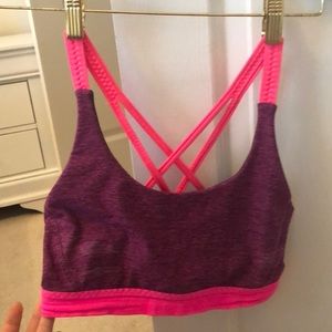 Pink sports bra